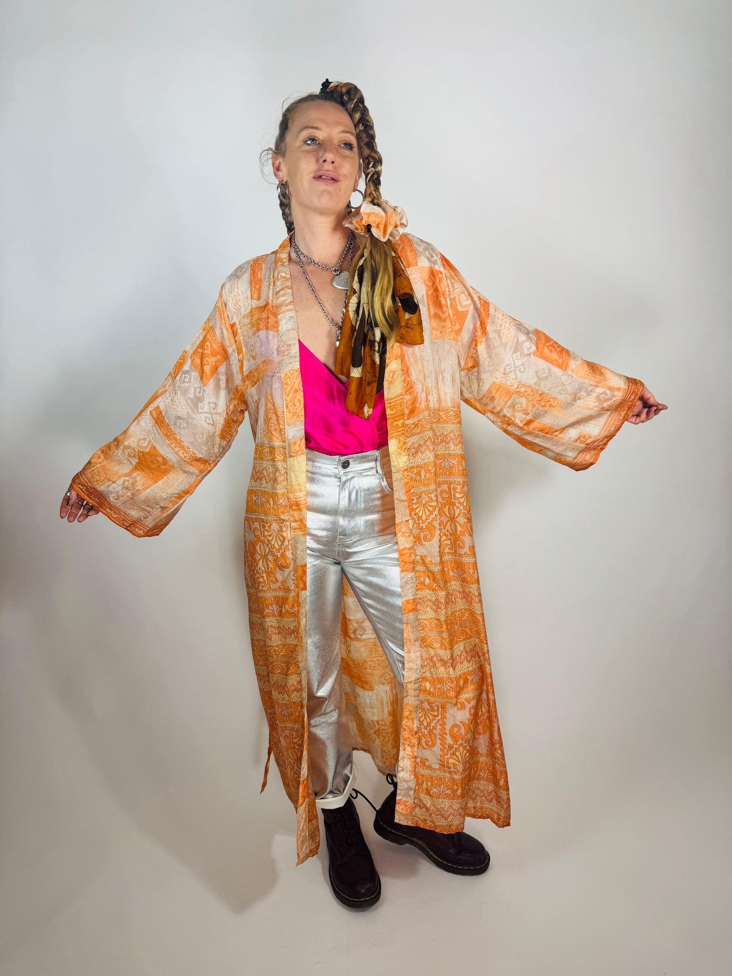 Kardash Kimono Long – Up-cycled Vintage Sari Kimono