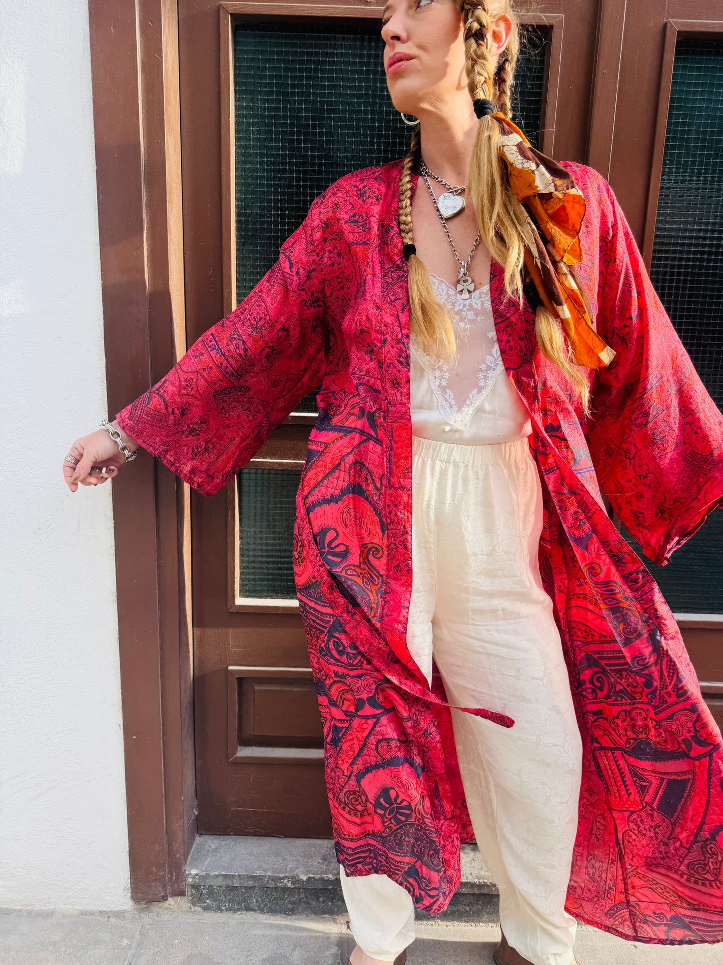 Kardash Kimono Long – Up-cycled Vintage Sari Kimono