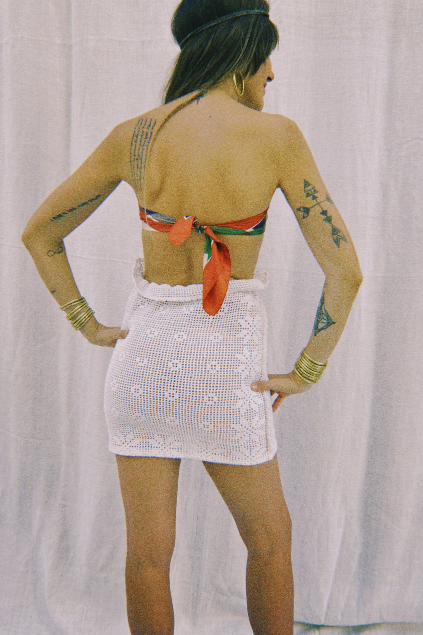 Up-cycled Vintage Crochet Skirt – Handmade by Vagabond Ibiza