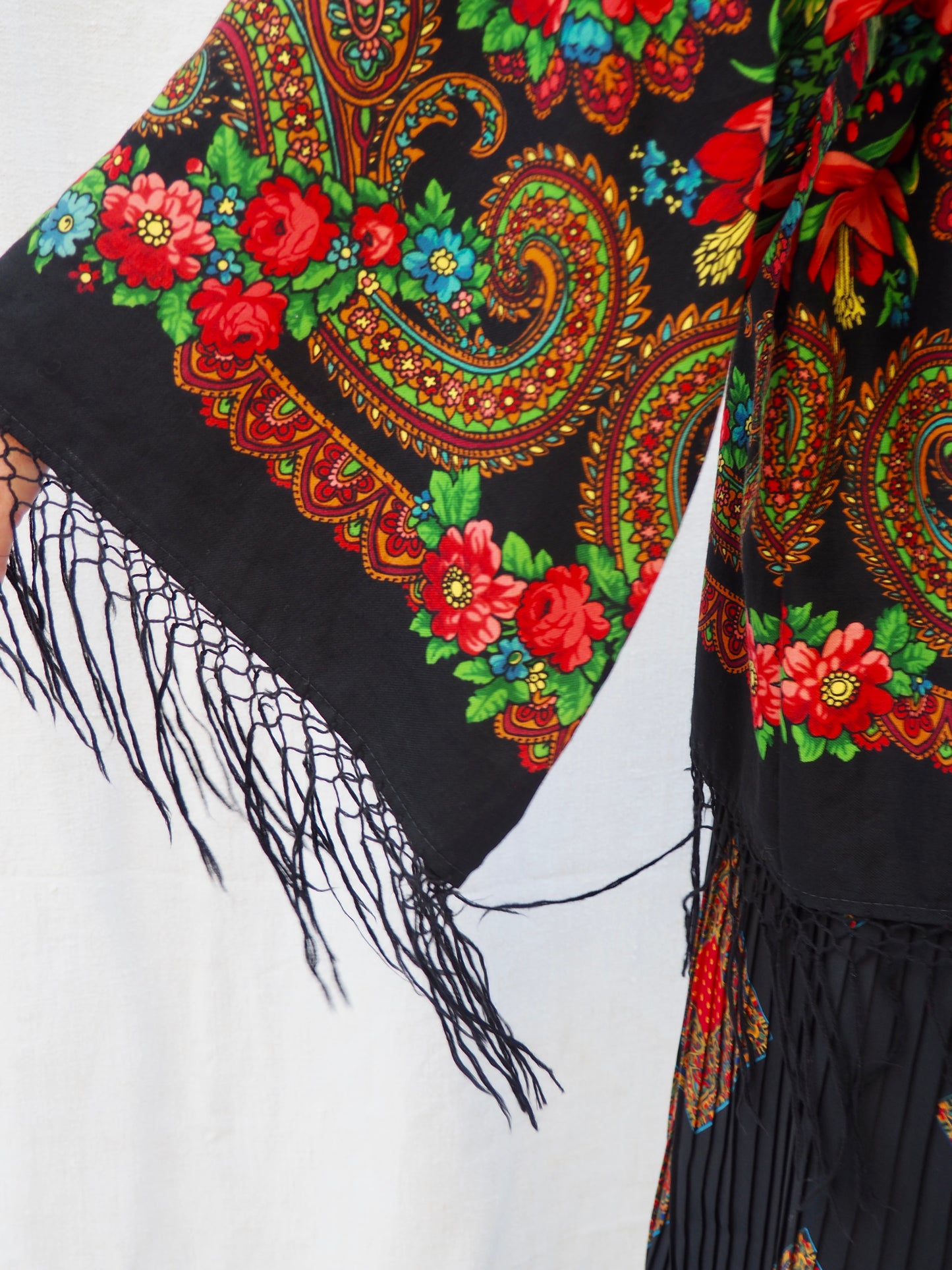 Up-cycled Vintage Eastern European Wool Shawl Dress/Top – Handmade by Vagabond Ibiza