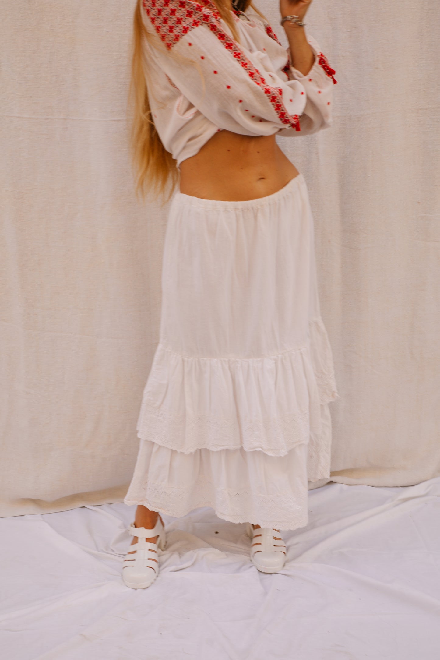 Vintage French Cotton Ruffle Skirt – From Vagabond Ibiza Archive