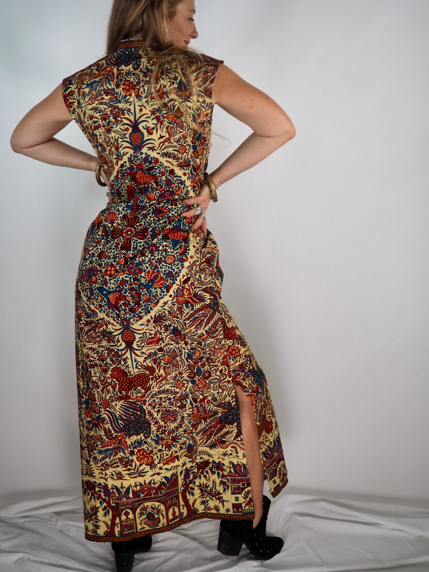 Vintage 1970s Printed Cotton Dress with bold print