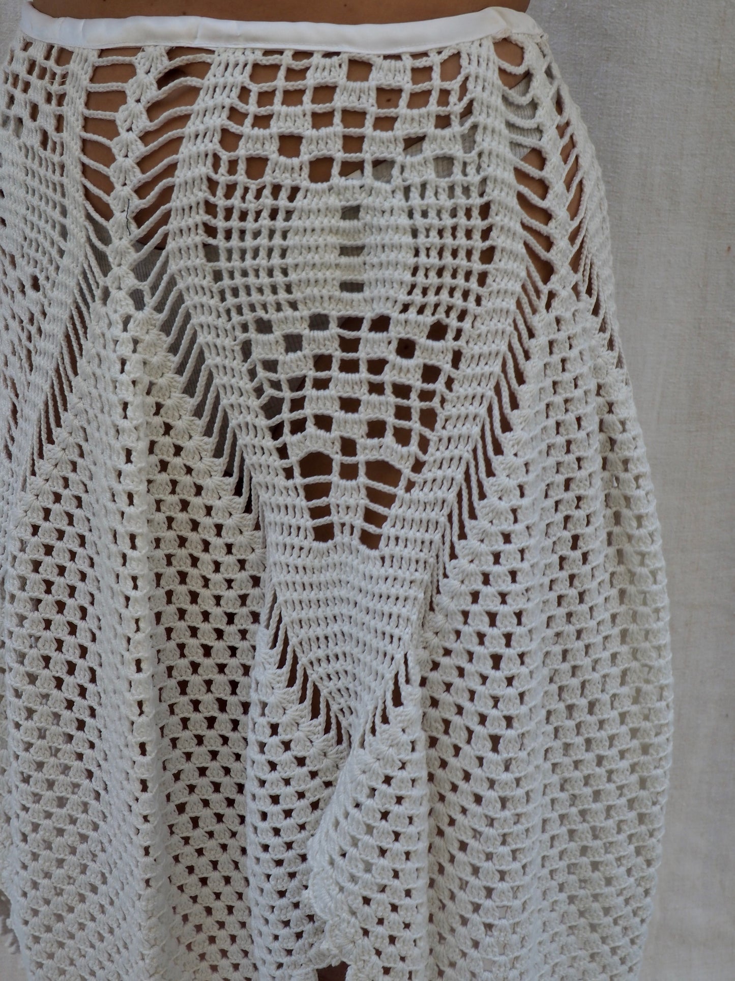 Up-cycled Vintage Crochet Skirt – Handmade by Vagabond Ibiza