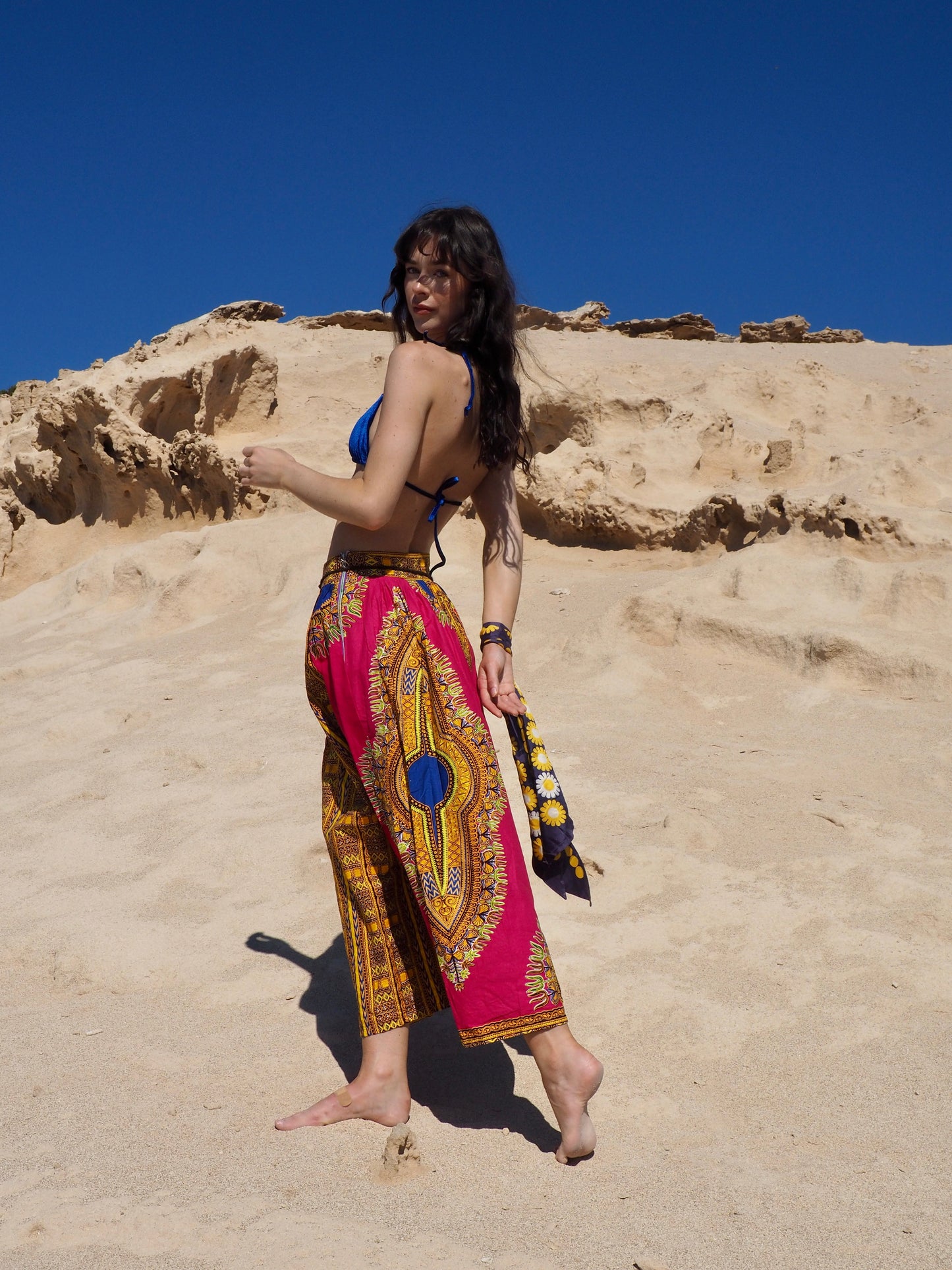 Vibrant Pink African Print Cotton Maxi Skirt