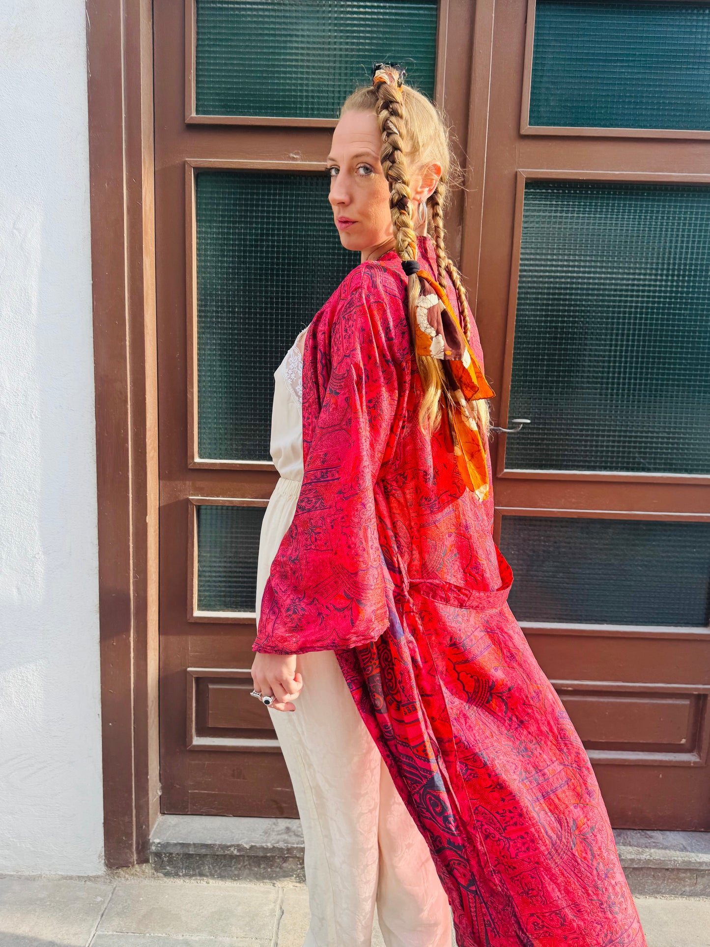 Kardash Kimono Long – Up-cycled Vintage Sari Kimono