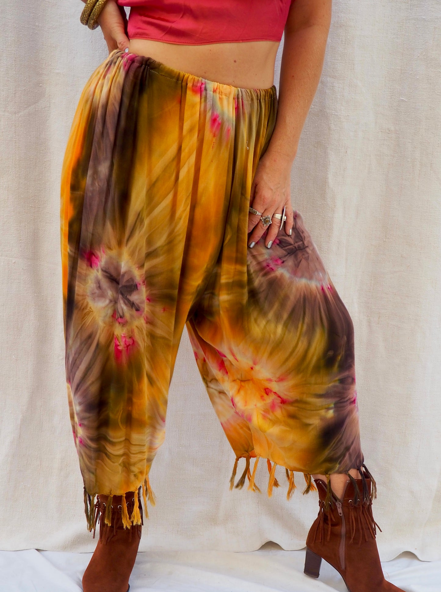 Up-cycled Tie-Dye Harem Pants – Handmade by Vagabond Ibiza