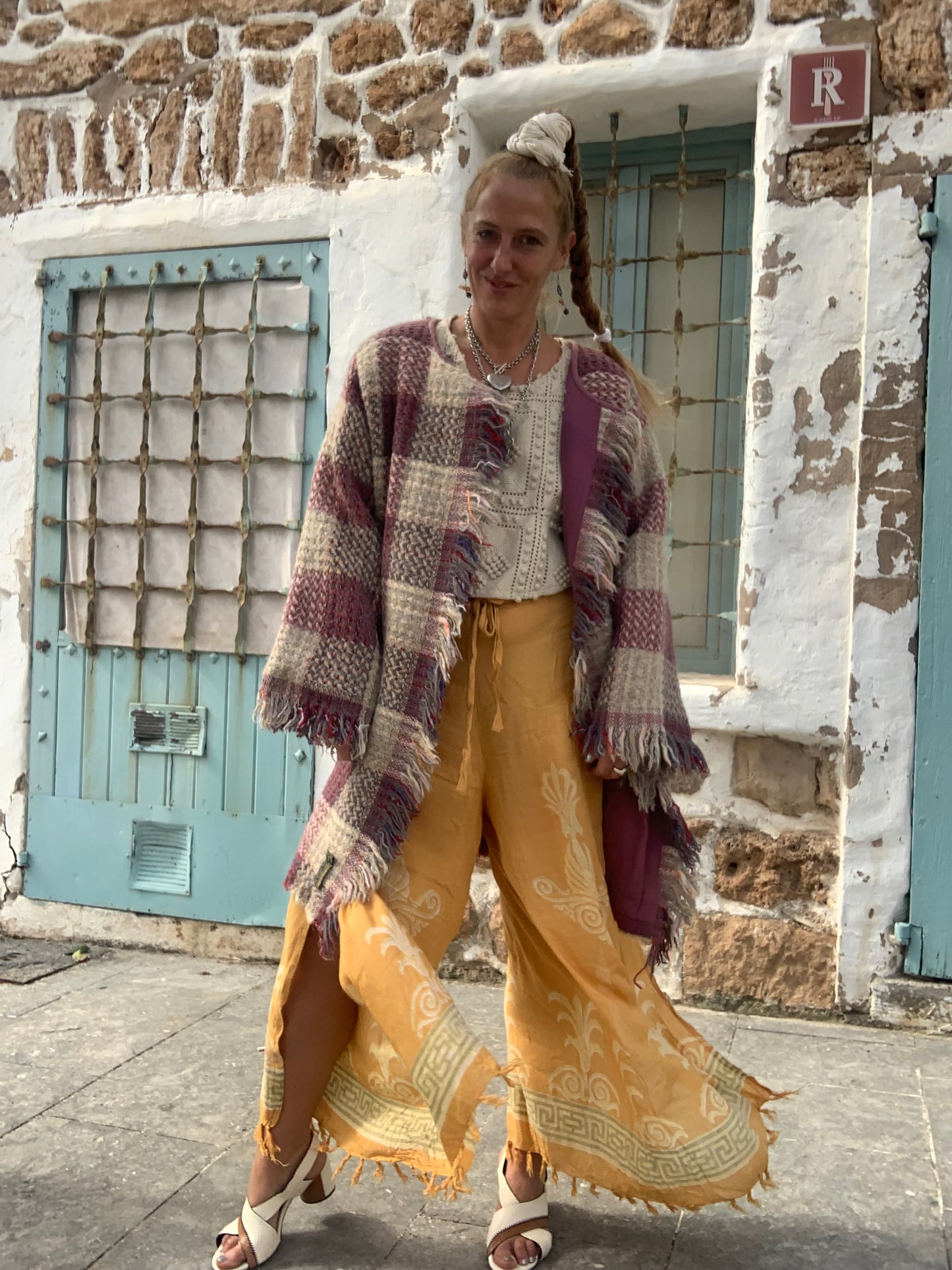 Up-cycled Wool Blanket Jacket with Cotton Lining – Handmade by Vagabond Ibiza