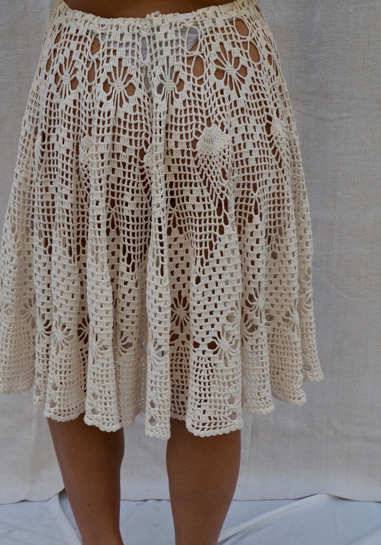 Up-cycled Vintage Crochet Skirt – Handmade by Vagabond Ibiza