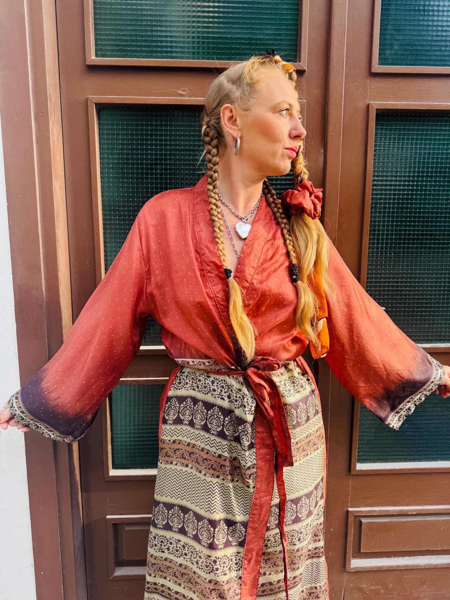 Kardash Kimono Long – Up-cycled Vintage Sari Kimono