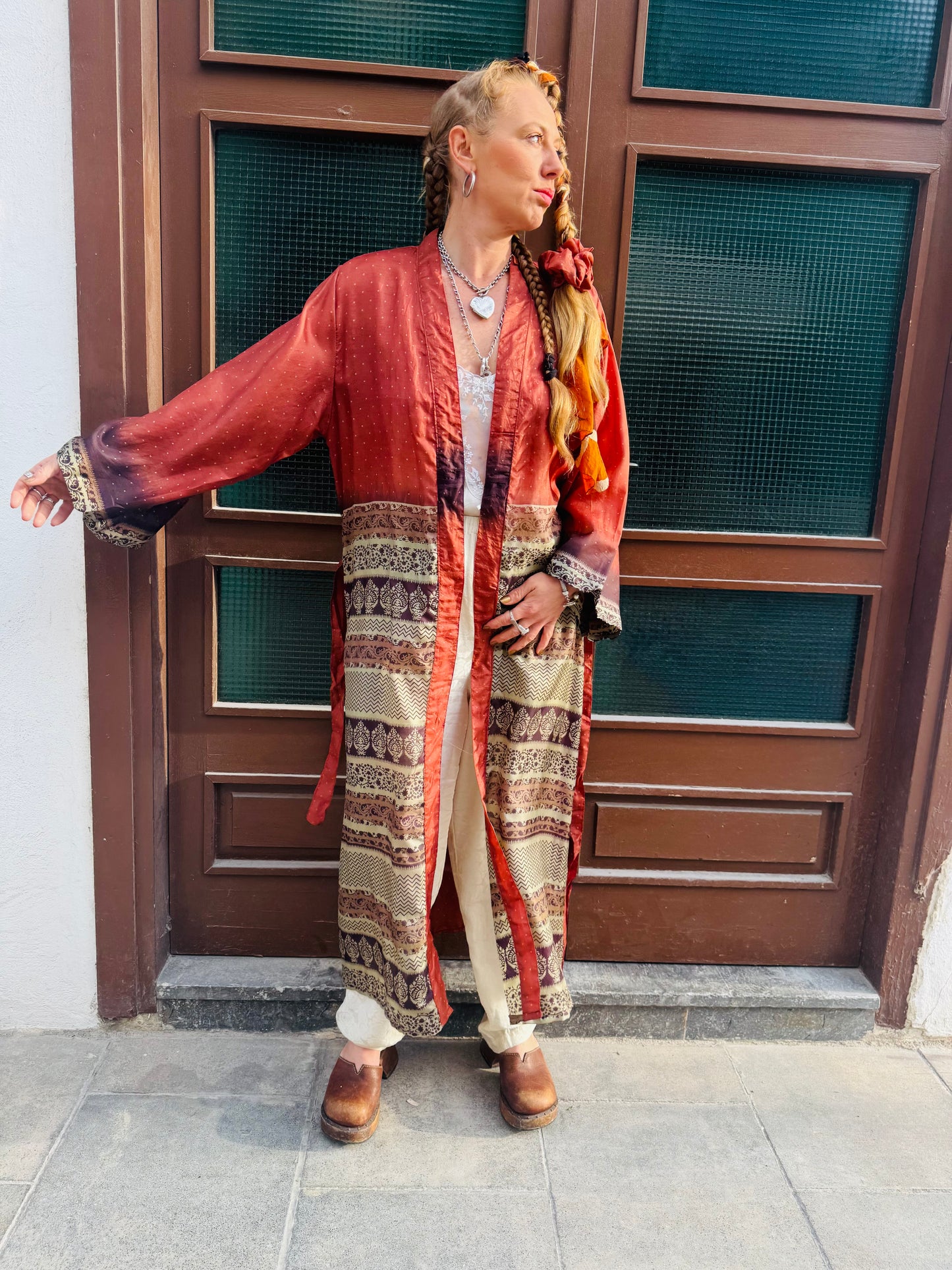 Kardash Kimono Long – Up-cycled Vintage Sari Kimono