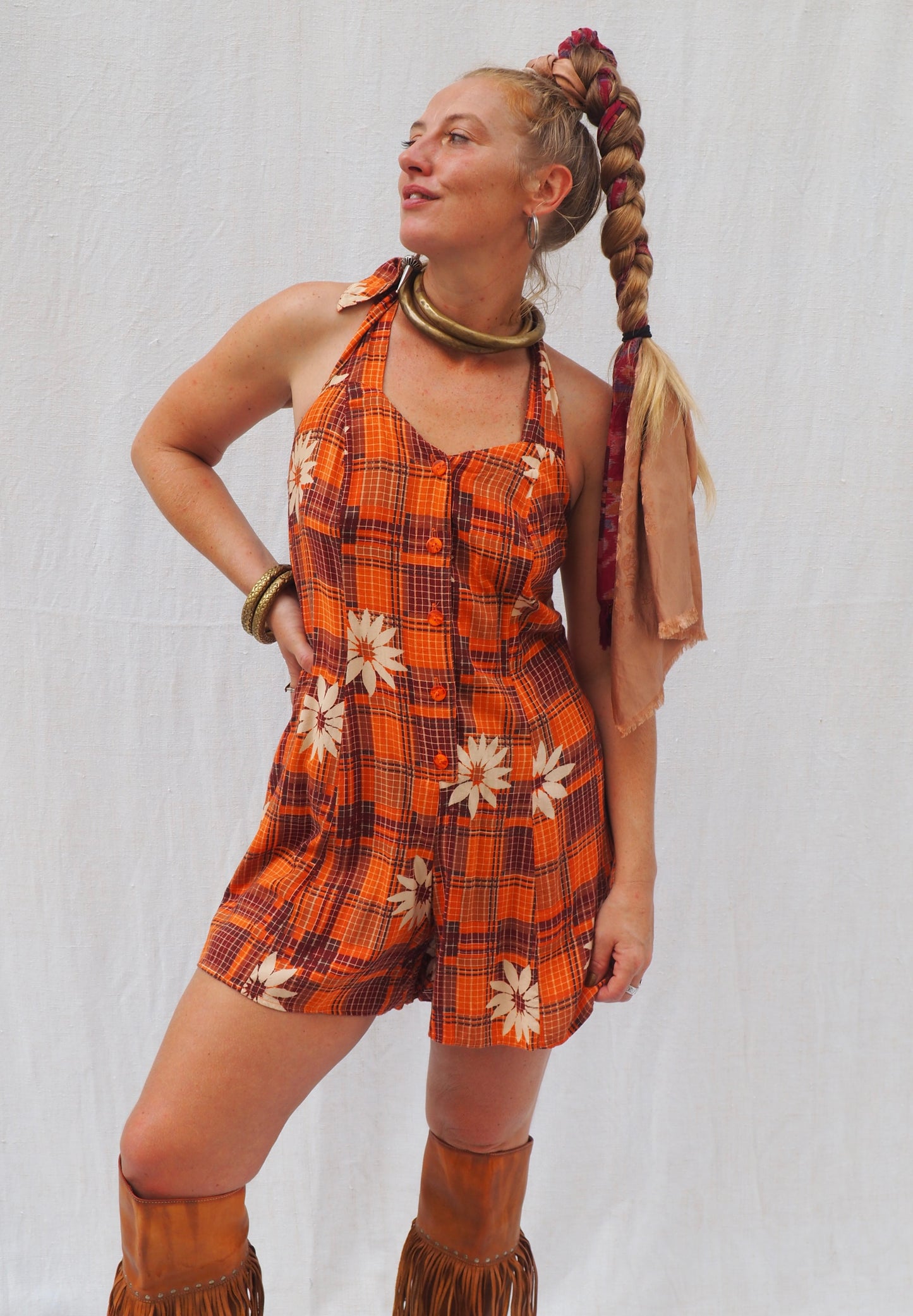 Vintage 1970s Halter Neck Romper