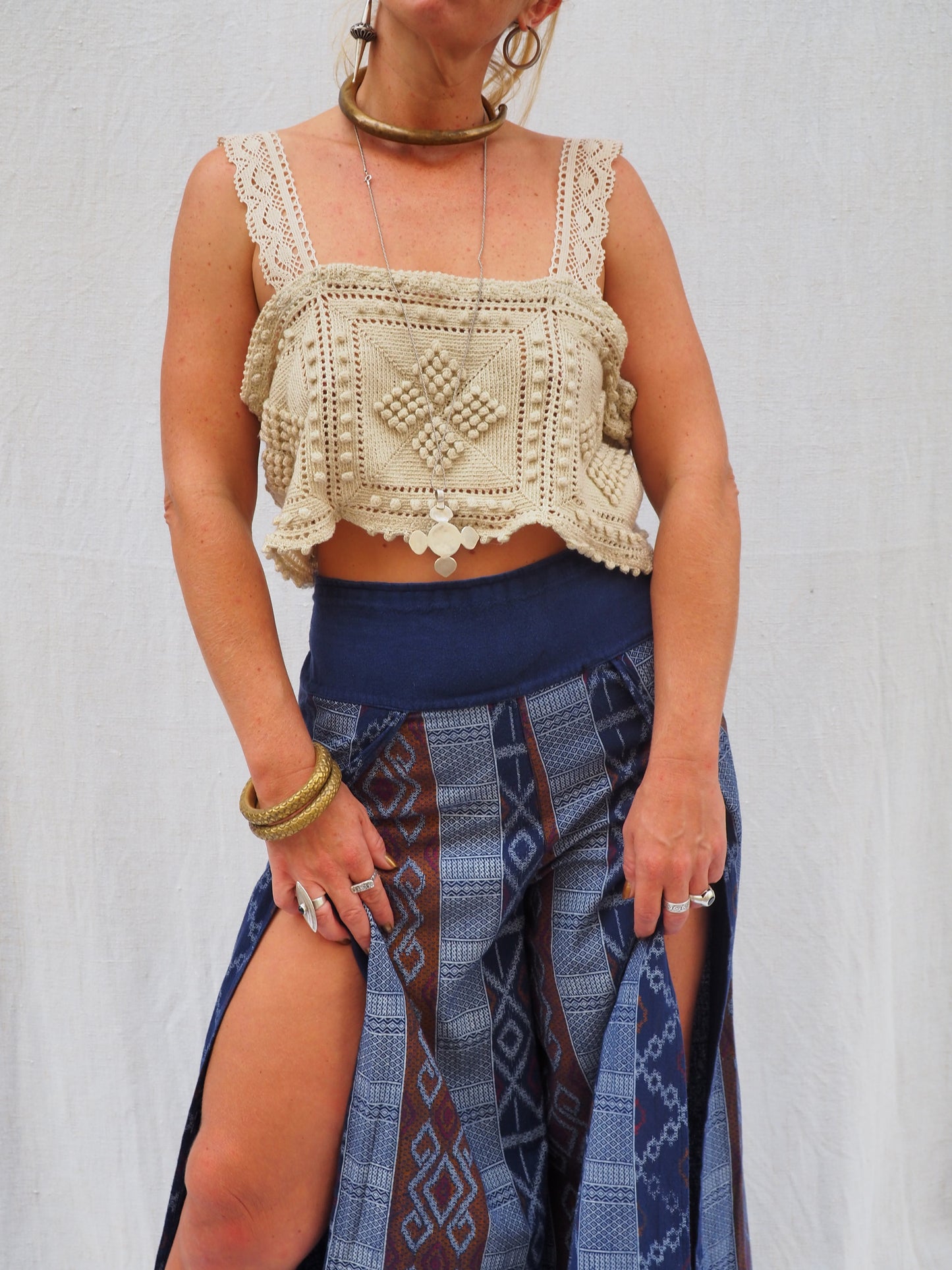 Upcycled Vintage Crochet Crop Top by Vagabond Ibiza