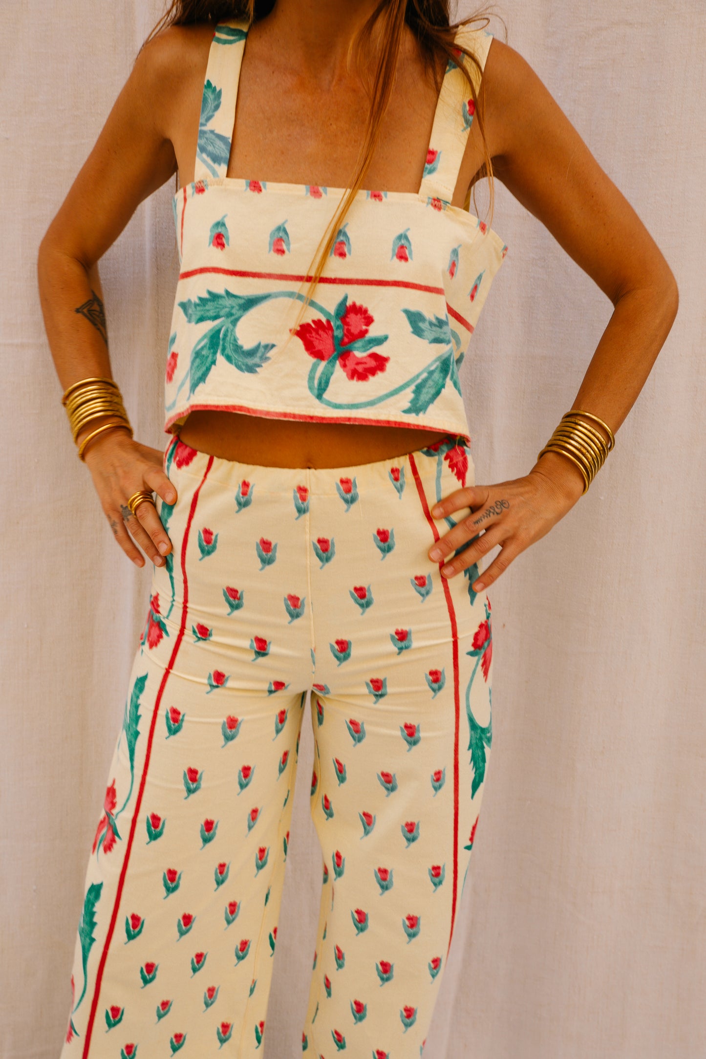 Introducing a stunning two-piece set upcycled by Vagabond Ibiza