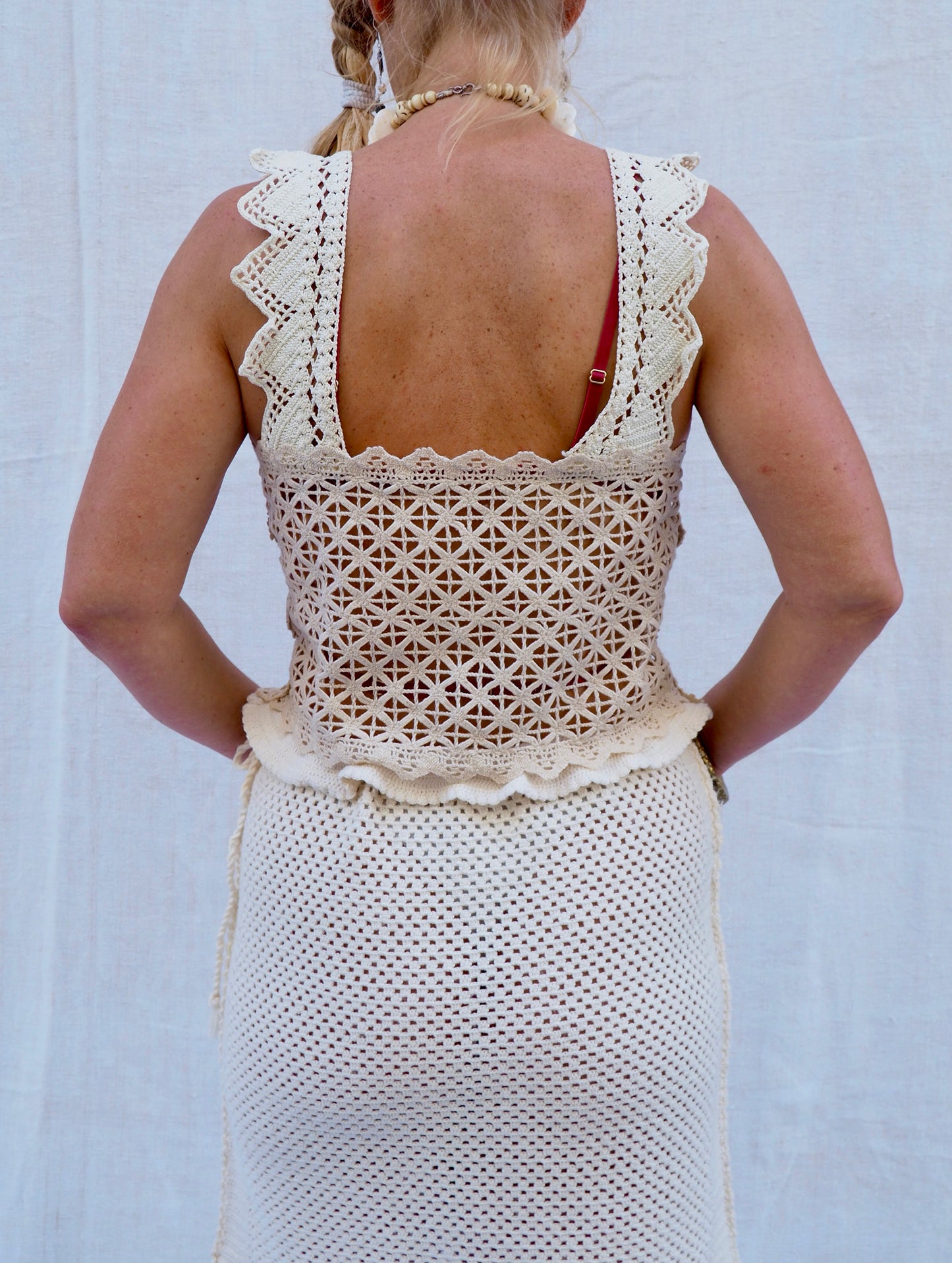 Up-cycled Vintage 1970s Crochet Top – Handmade by Vagabond Ibiza