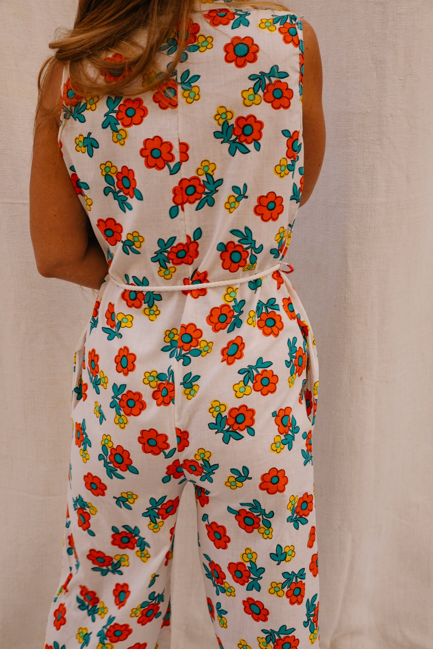 Up-cycled Retro Floral Jumpsuit – Made by Vagabond Ibiza