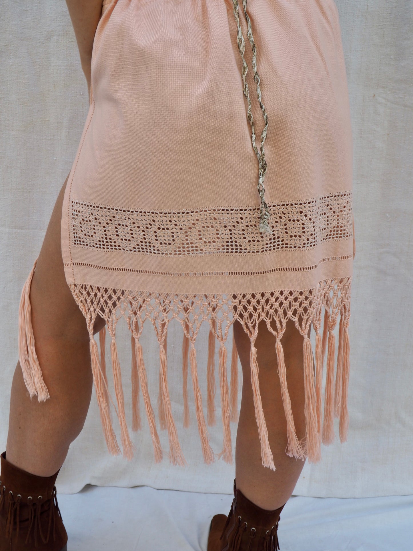 Up-cycled Vintage 1950s Tassel Trim Skirt – Handmade by Vagabond Ibiza