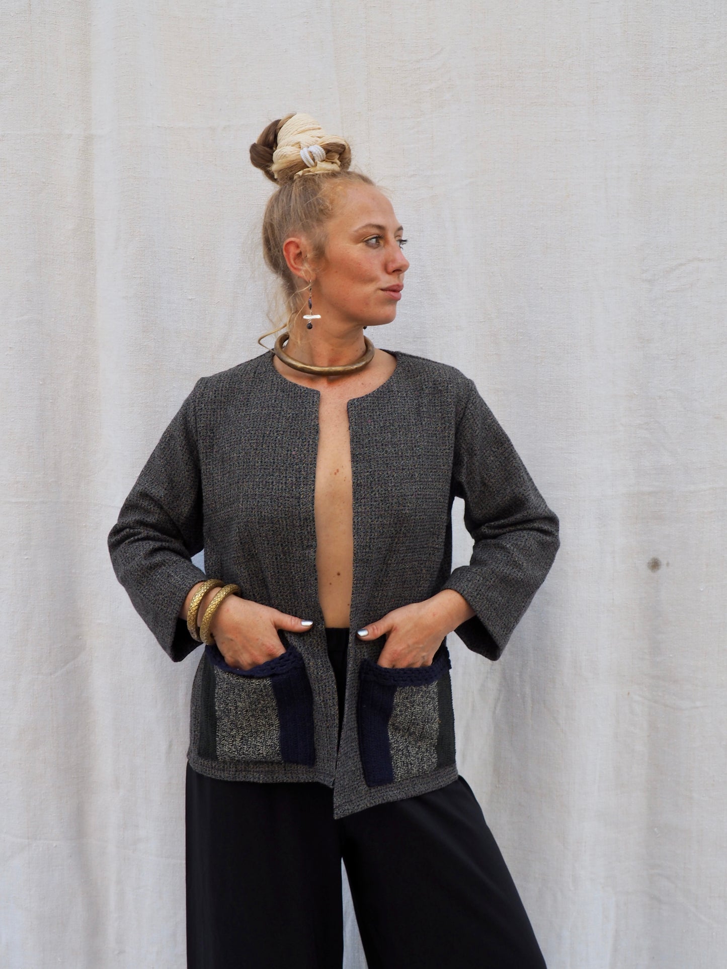 Up-cycled Wool & Silk Jacket – Handmade by Vagabond Ibiza