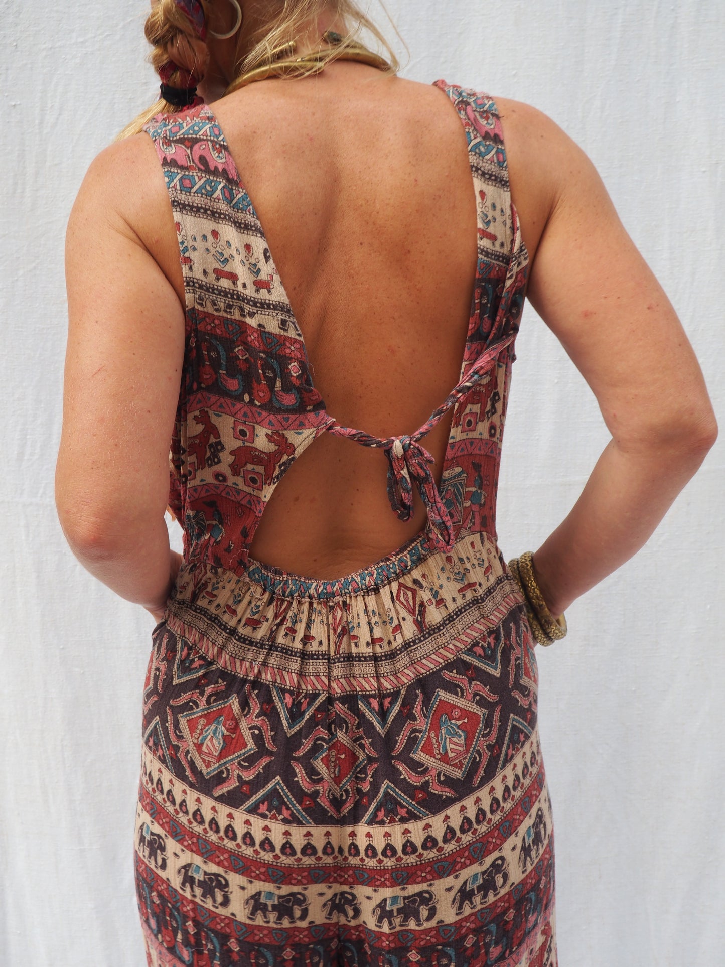 Vintage 1970s Indian Cotton Jumpsuit