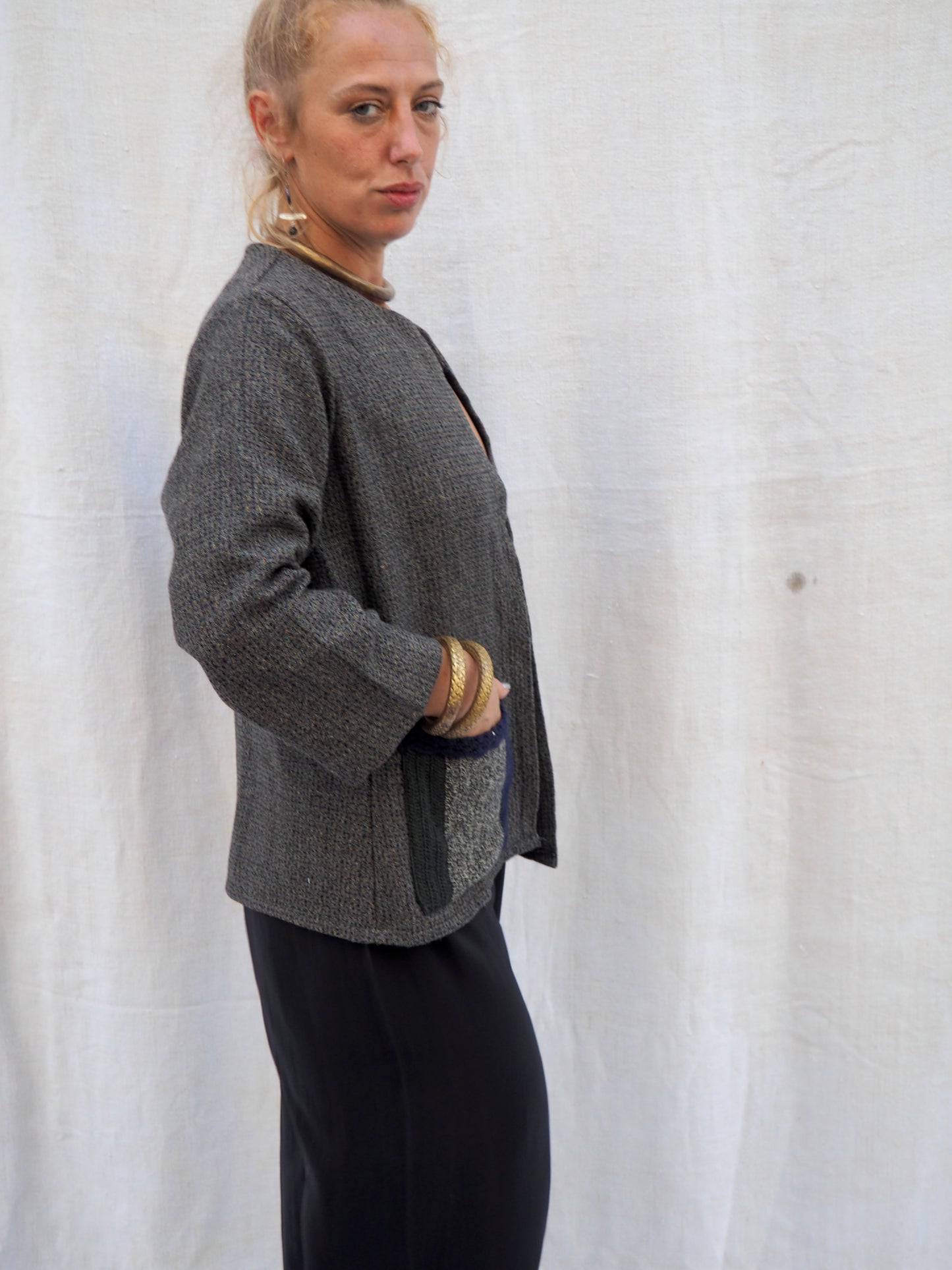 Up-cycled Wool & Silk Jacket – Handmade by Vagabond Ibiza