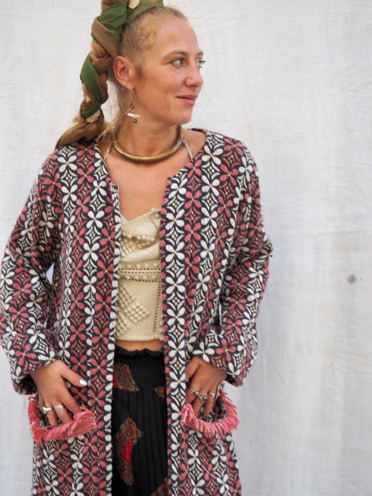 Upcycled 1960s Vintage Floral Blanket Jacket – Handmade by Vagabond Ibiza