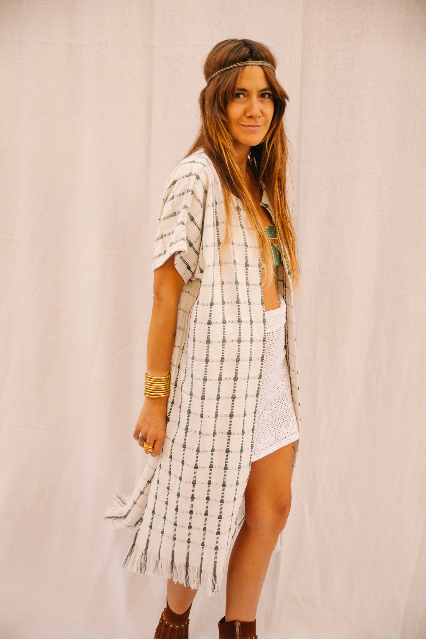 Up-cycled Long Woven Waistcoat – Handmade by Vagabond Ibiza