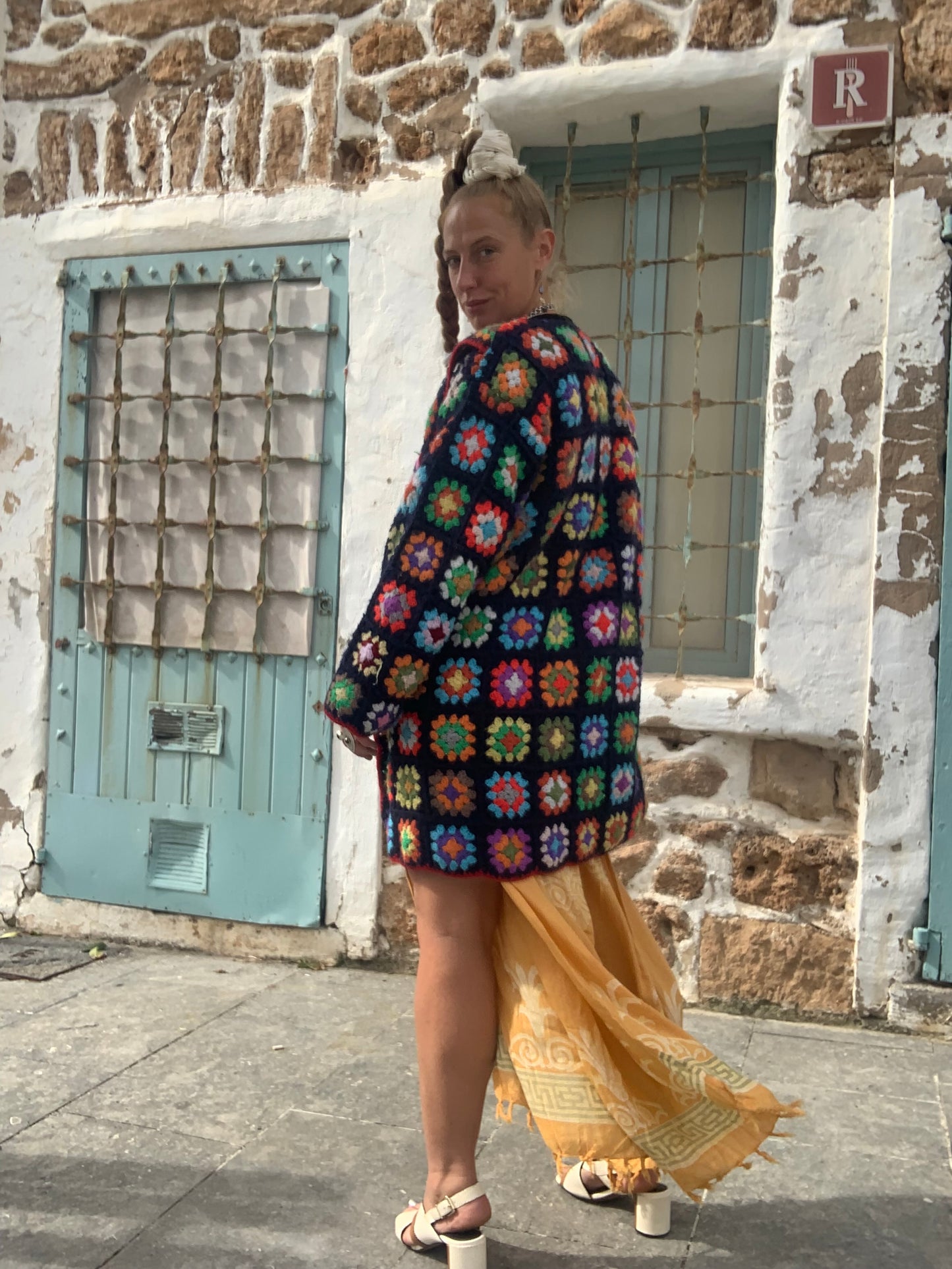 Upcycled Vintage Wool Crochet Jacket – Handmade by Vagabond Ibiza