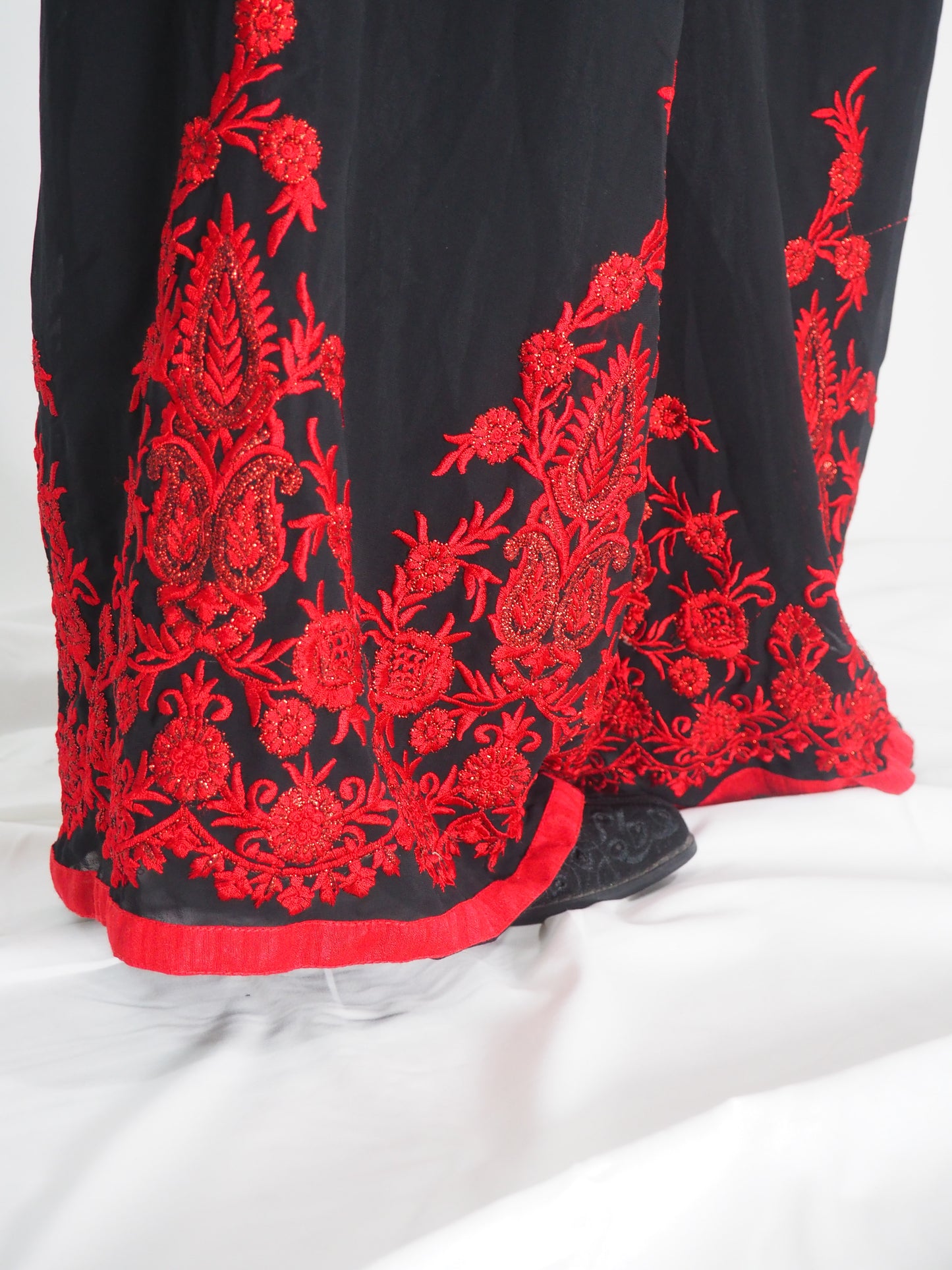 Vintage Indian Black Embroidered Pants