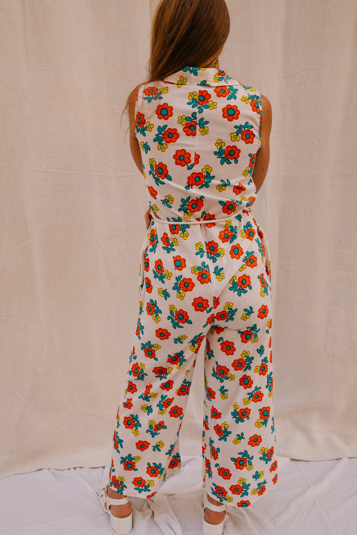 Up-cycled Retro Floral Jumpsuit – Made by Vagabond Ibiza