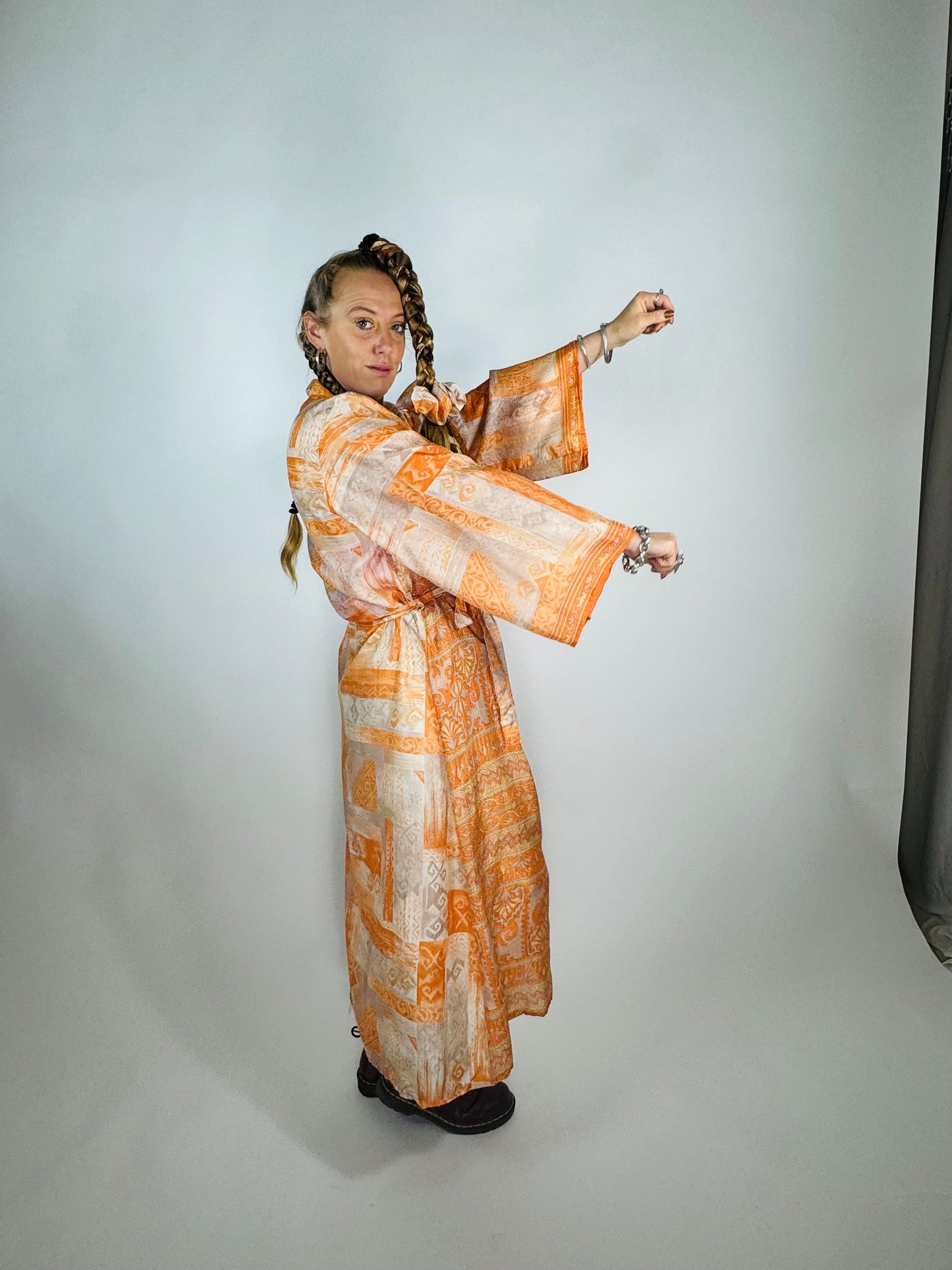 Kardash Kimono Long – Up-cycled Vintage Sari Kimono