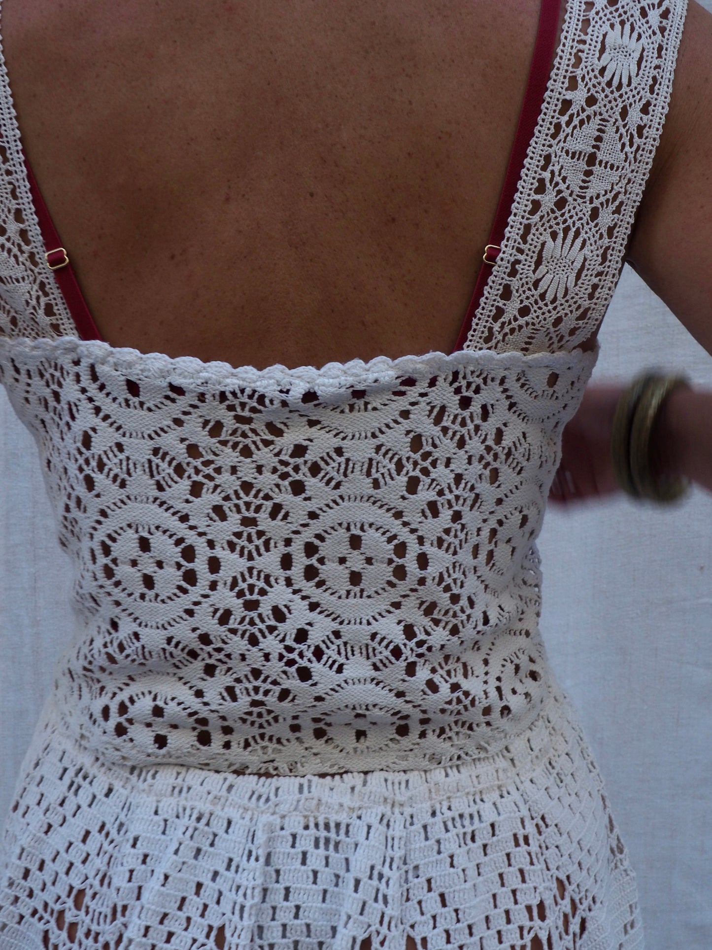 Up-cycled Vintage Crochet Crop Top – Handmade Bohemian Style