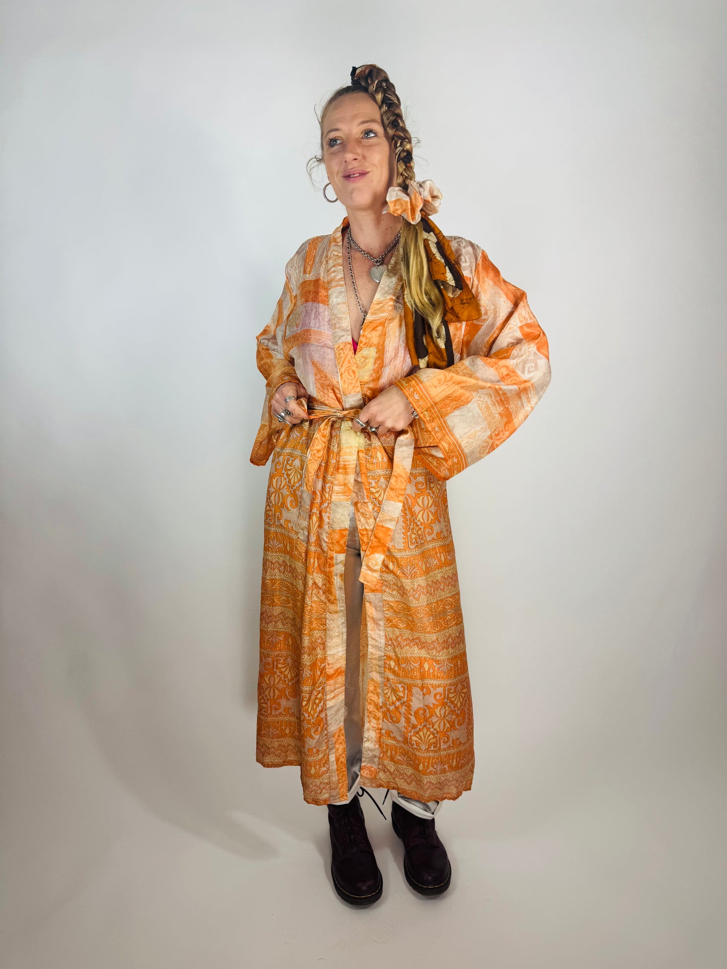 Kardash Kimono Long – Up-cycled Vintage Sari Kimono