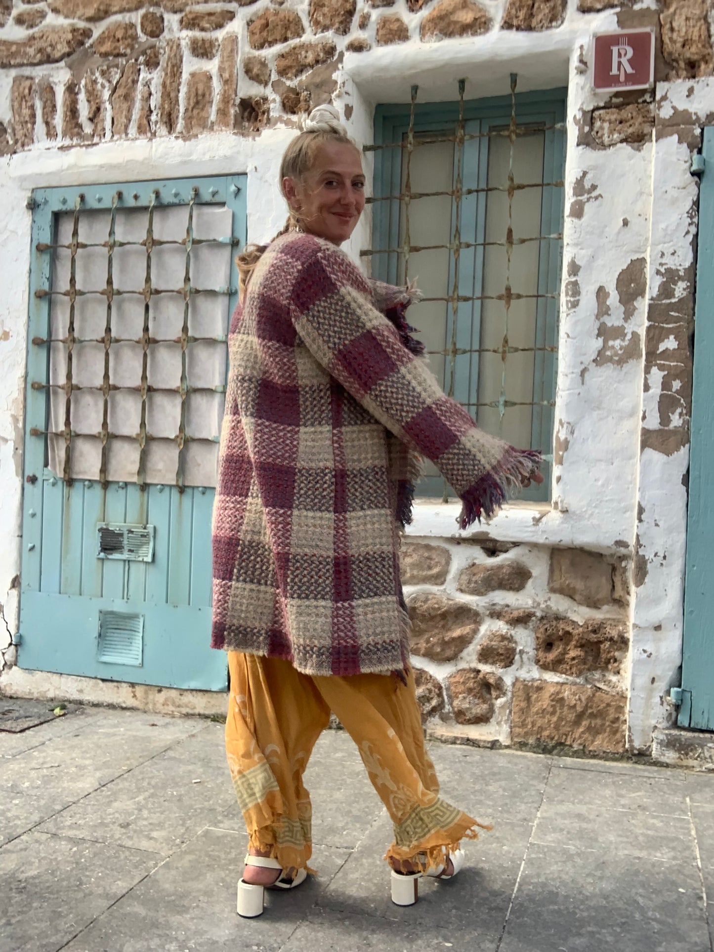 Up-cycled Wool Blanket Jacket with Cotton Lining – Handmade by Vagabond Ibiza