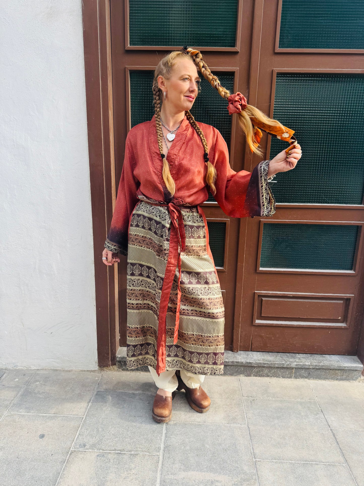 Kardash Kimono Long – Up-cycled Vintage Sari Kimono