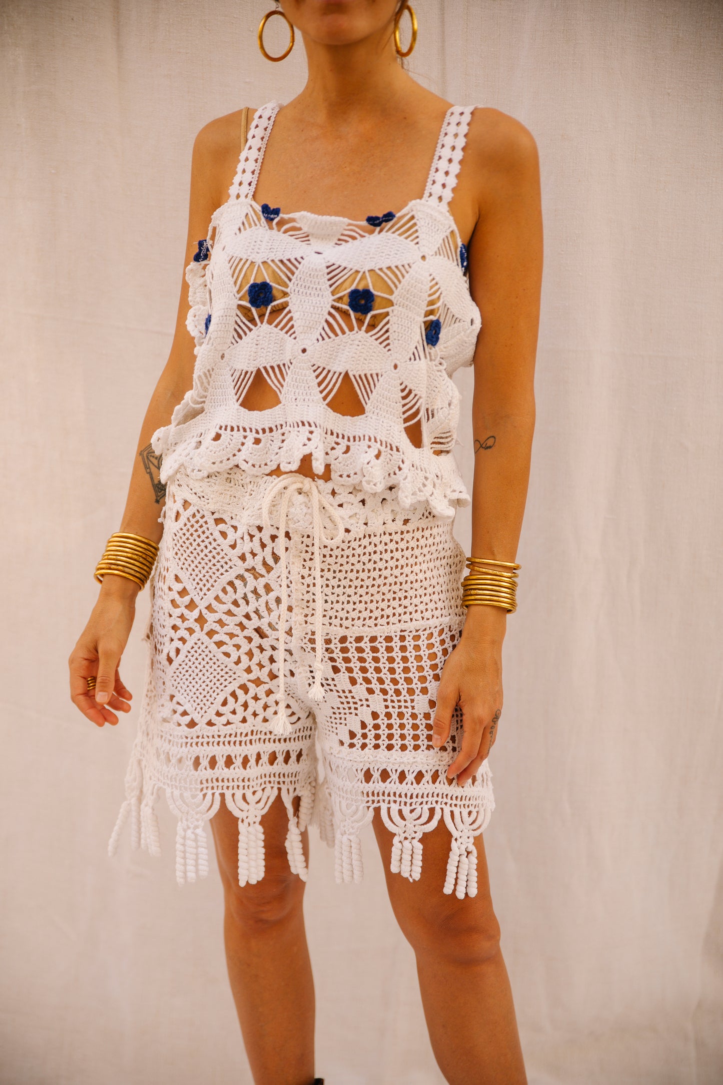 Up-cycled Patchwork Lace & Crochet Shorts – Handmade by Vagabond Ibiza