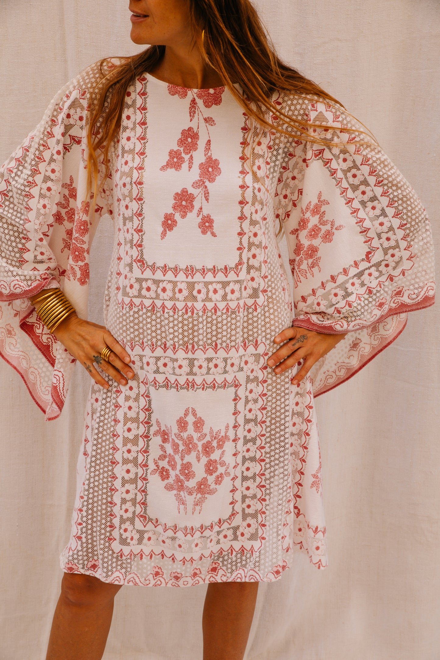 Up-cycled Bell Sleeve Boho Dress – Made by Vagabond Ibiza