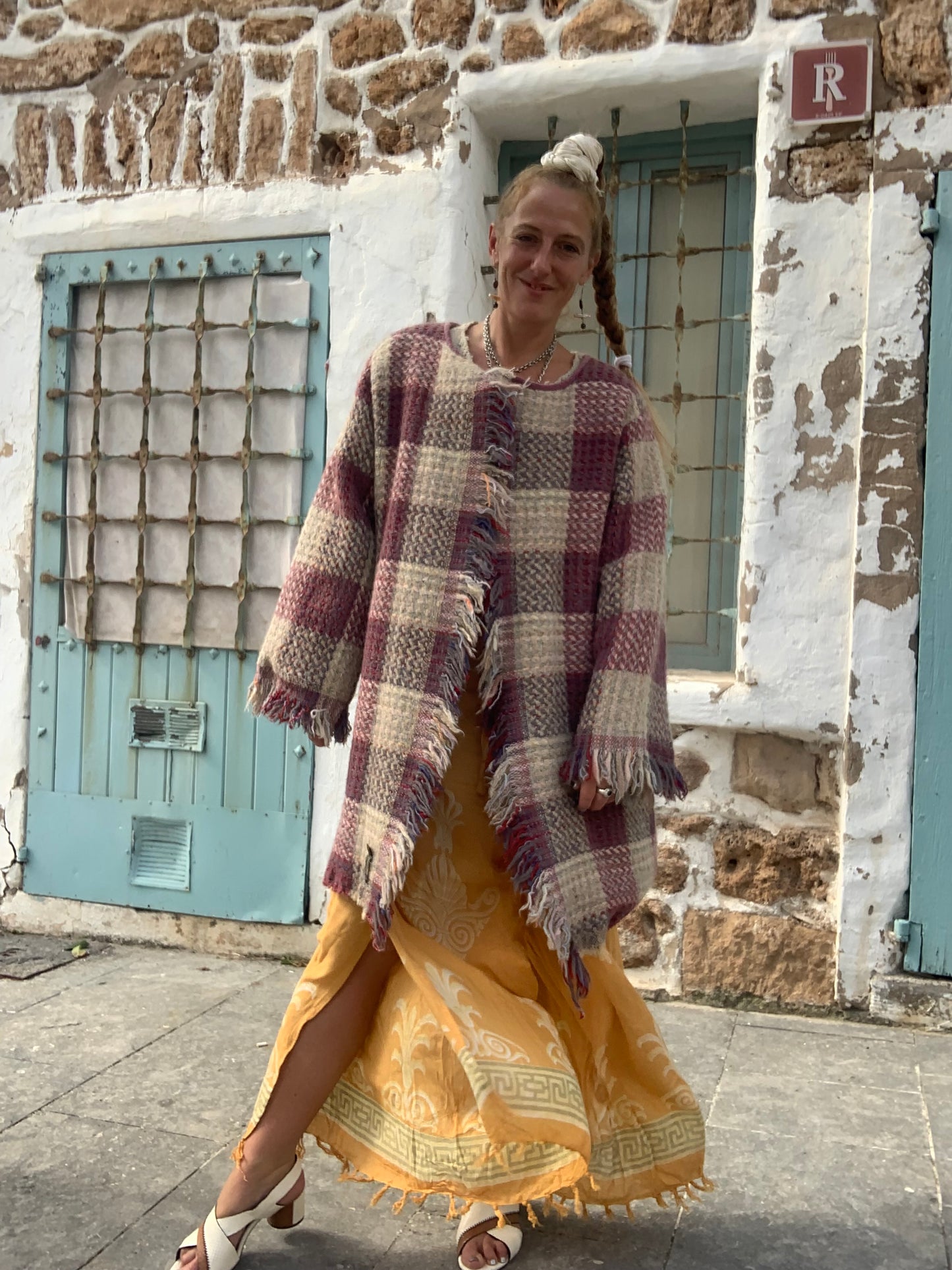 Up-cycled Wool Blanket Jacket with Cotton Lining – Handmade by Vagabond Ibiza