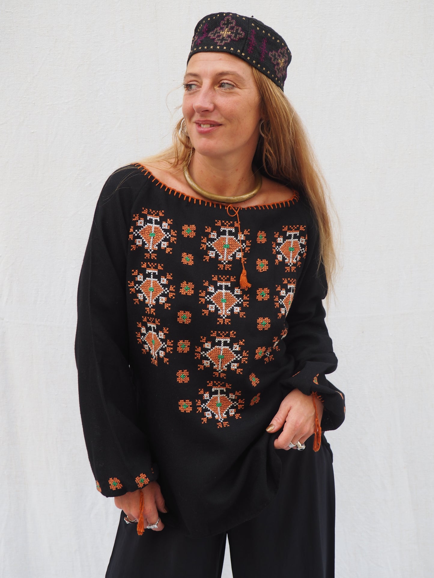 Vintage 1970s Embroidered Peasant Blouse