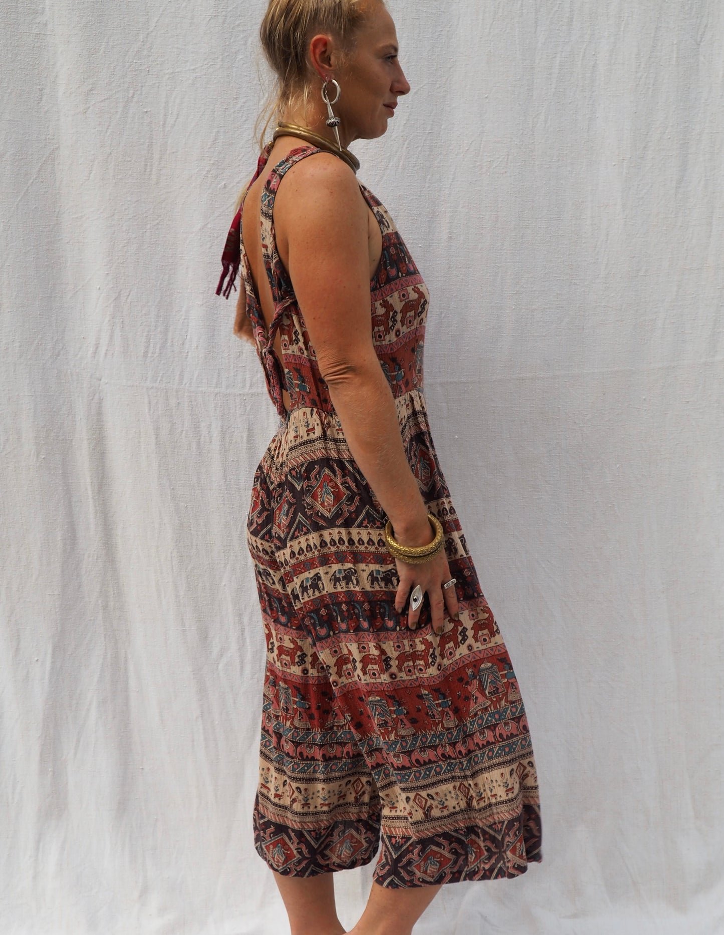 Vintage 1970s Indian Cotton Jumpsuit