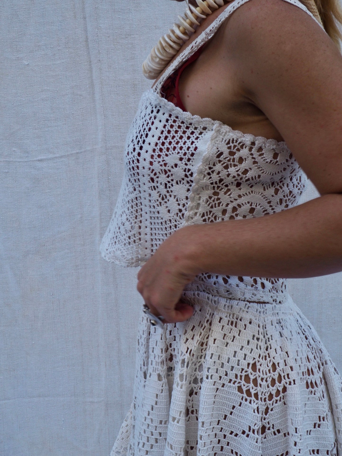 Up-cycled Vintage Crochet Crop Top – Handmade Bohemian Style