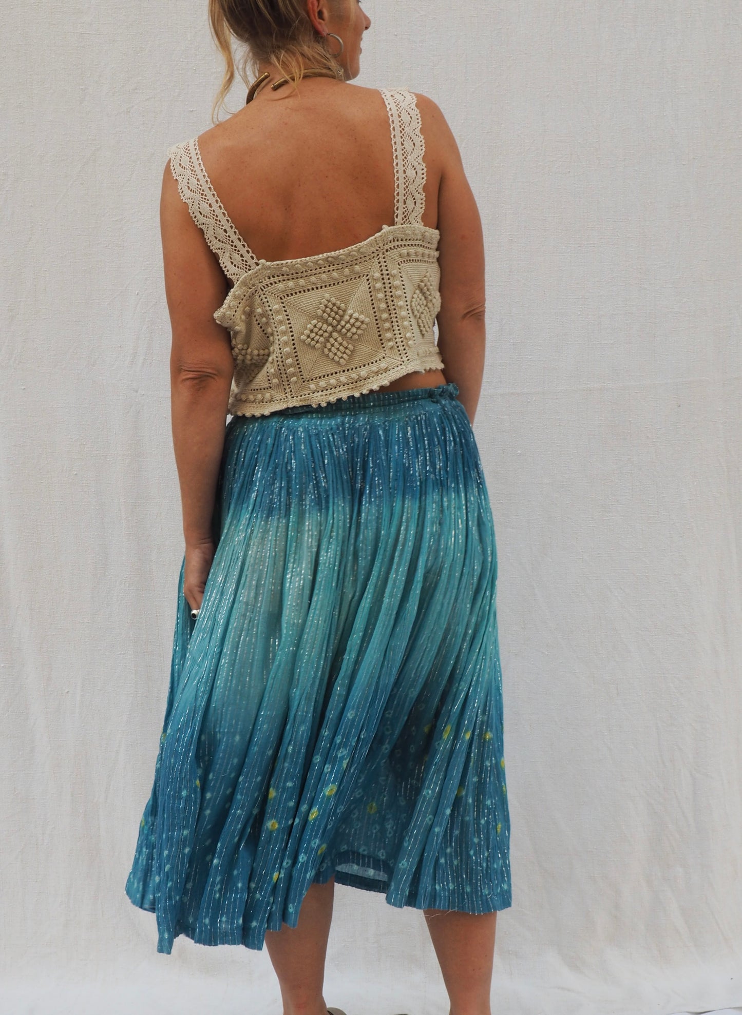 Vintage 1970s Indian Cotton Gauze Skirt