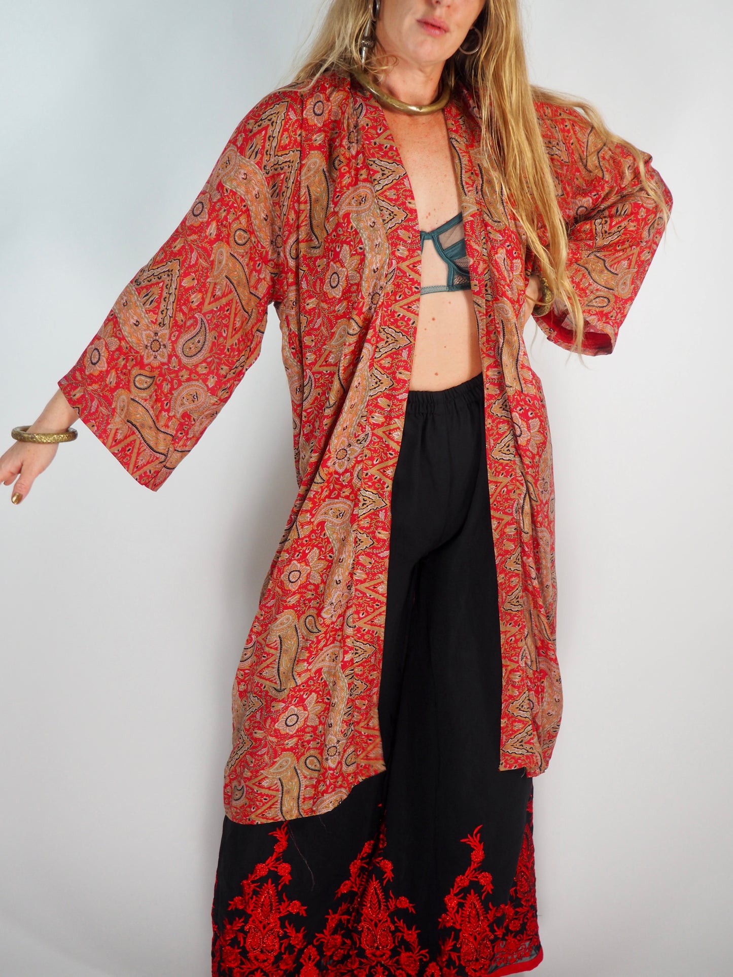 Vintage Indian Recycled Sari Kimono