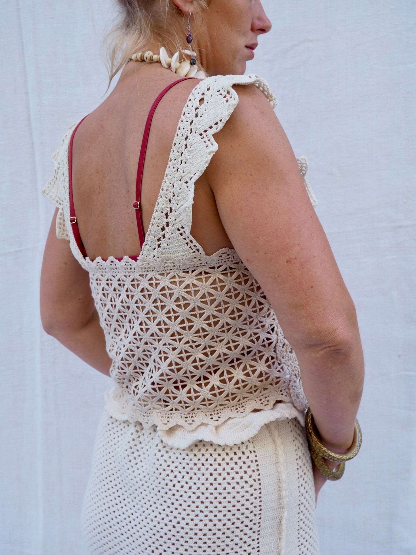 Up-cycled Vintage 1970s Crochet Top – Handmade by Vagabond Ibiza