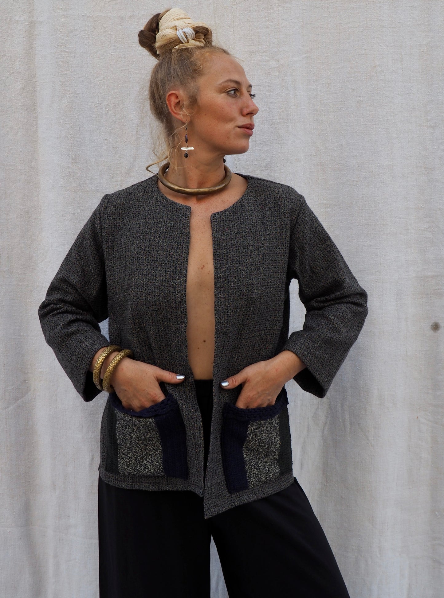 Up-cycled Wool & Silk Jacket – Handmade by Vagabond Ibiza