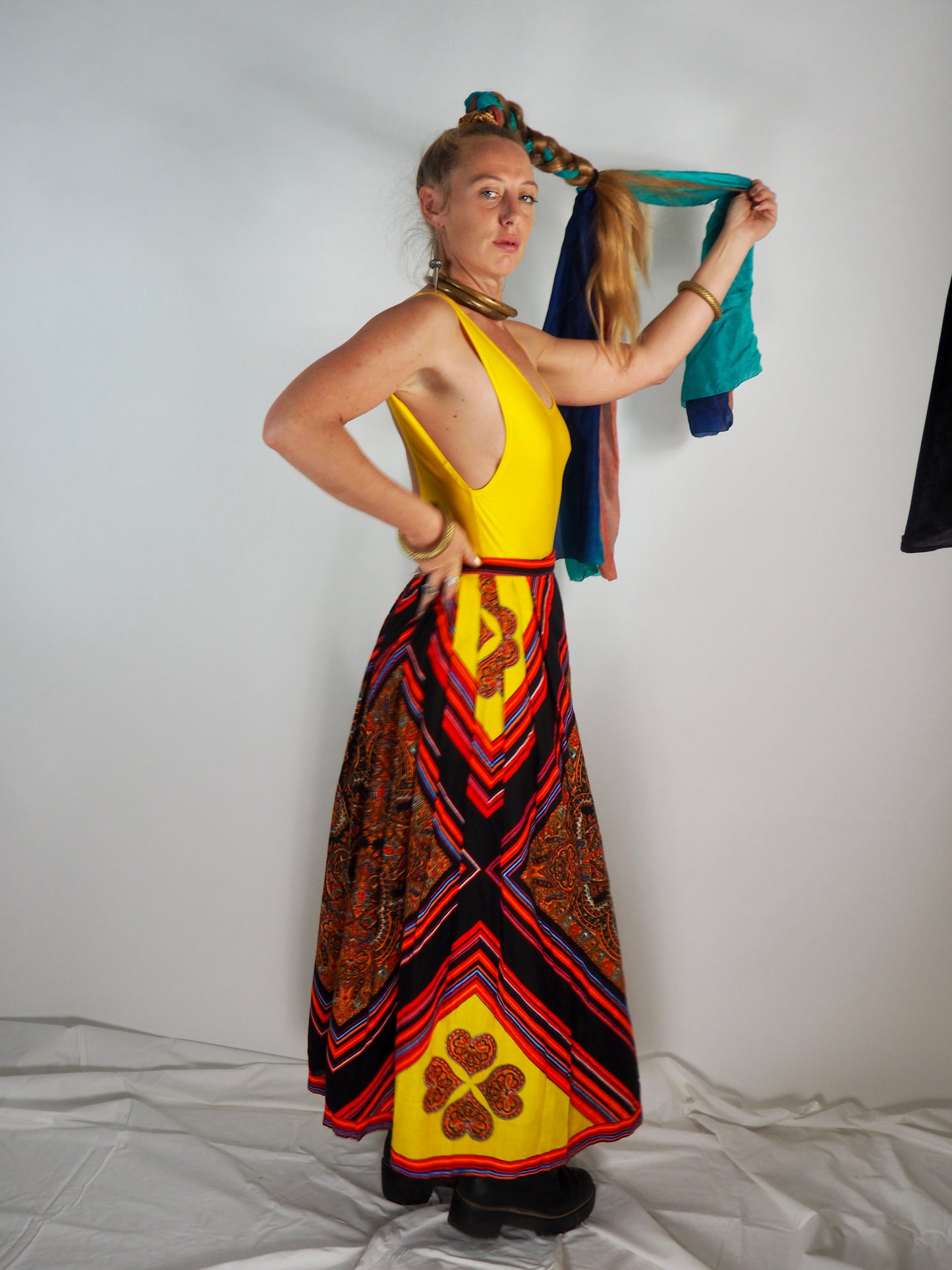 Vintage 1970s Wrap Skirt – Bold Bohemian Elegance