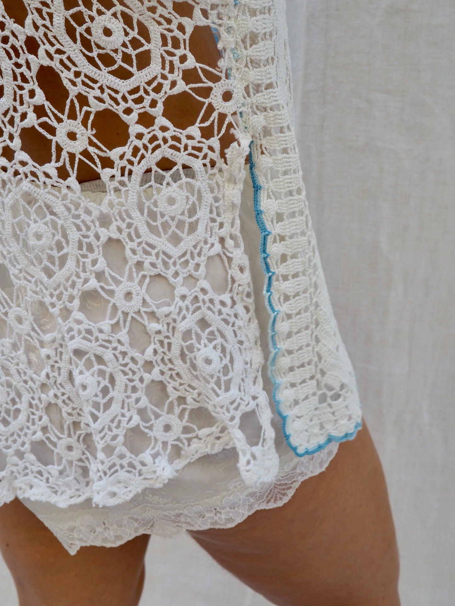 Up-cycled Vintage Crochet Lace Top – Handmade by Vagabond Ibiza