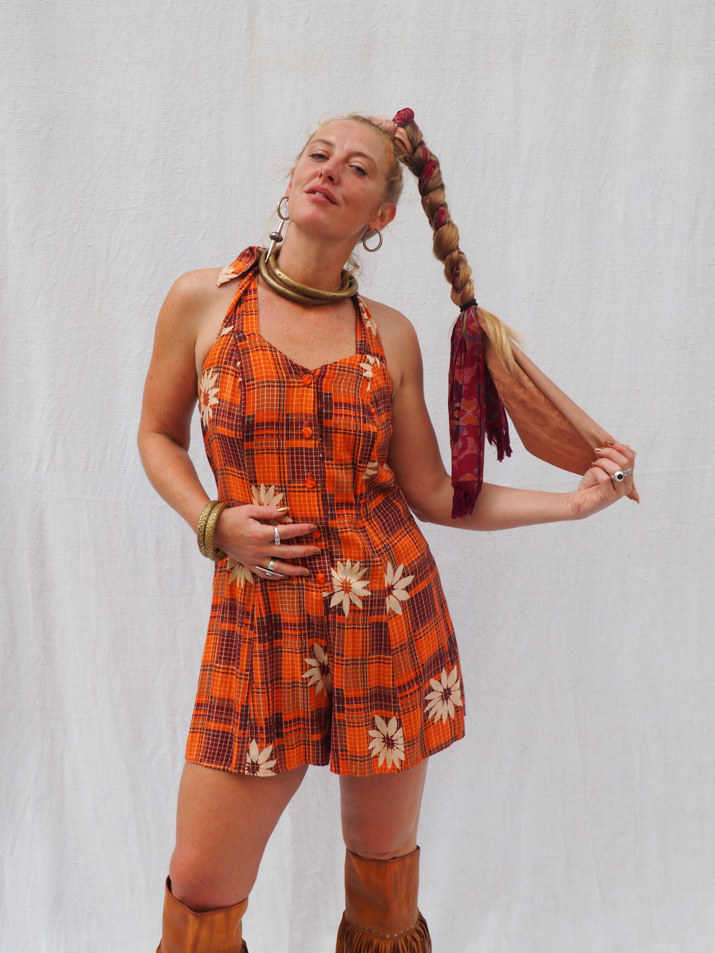 Vintage 1970s Halter Neck Romper