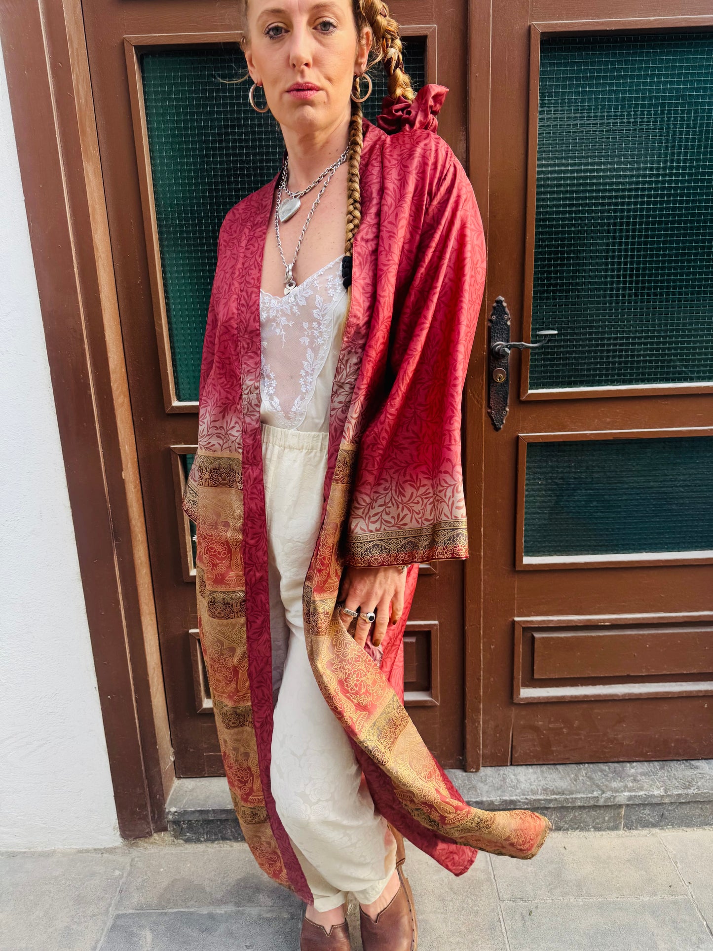 Kardash Kimono Long – Up-cycled Vintage Sari Kimono