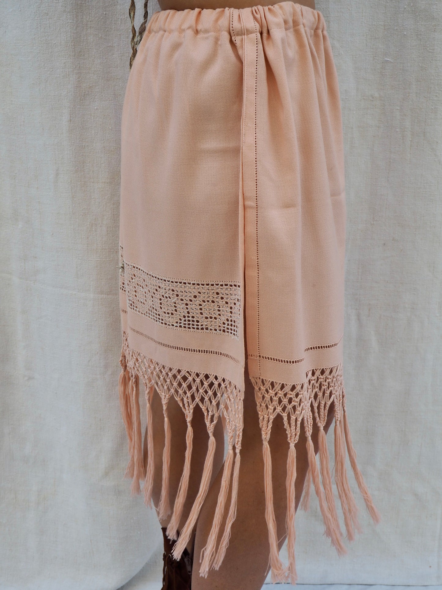 Up-cycled Vintage 1950s Tassel Trim Skirt – Handmade by Vagabond Ibiza