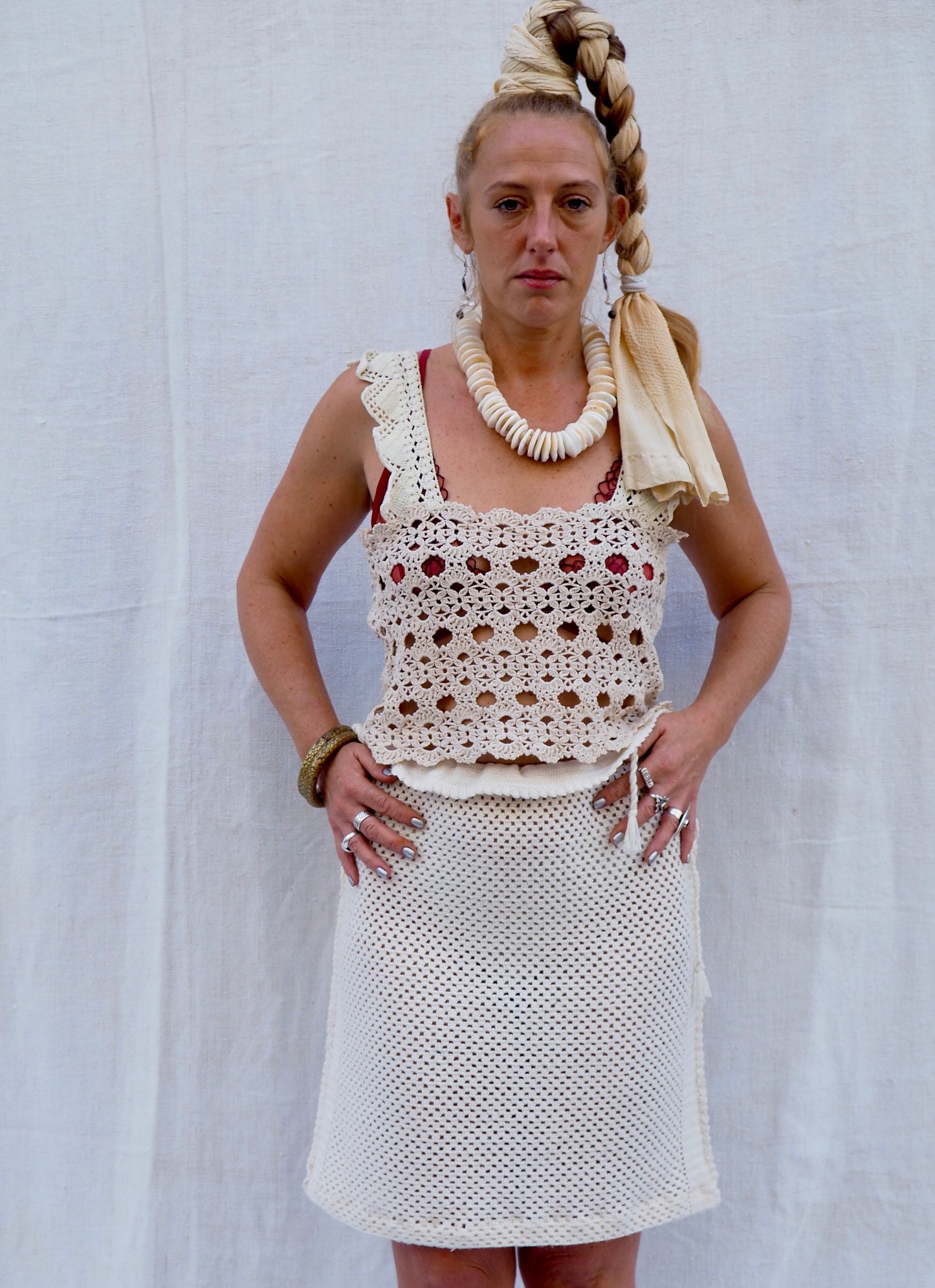 Up-cycled Vintage 1970s Crochet Top – Handmade by Vagabond Ibiza