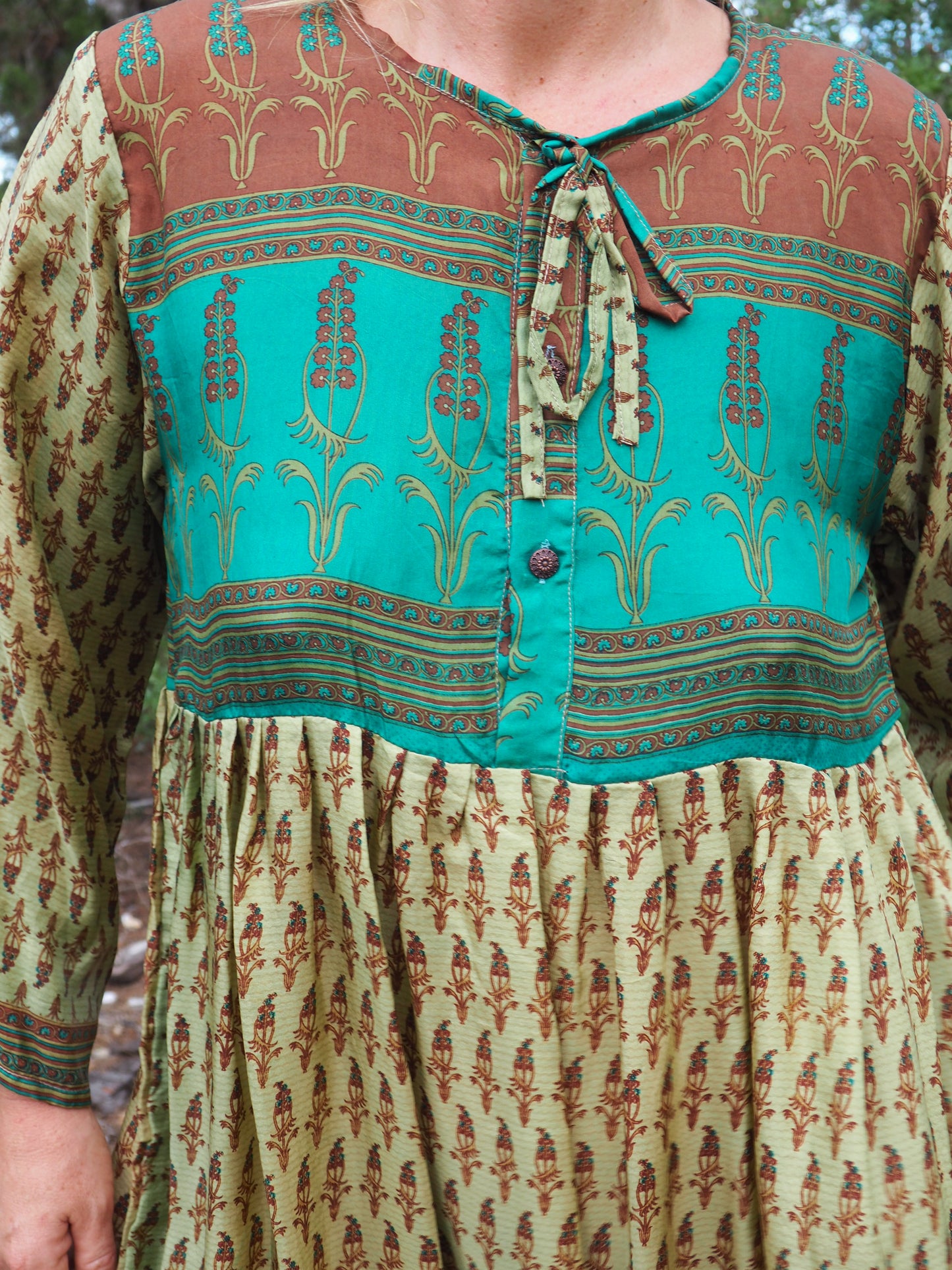 Vintage Indian sari dress up-cycled by Vagabond Ibiza